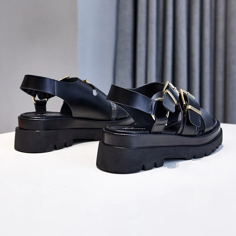 

2021 Summer Women Shoes Adult Slides Beach Sandals PU Fashion Solid Thick Sole Platform Brand Outside Buckle Basic Lady Shoes