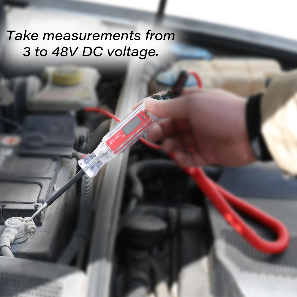 Универсальный 3-48 в ЖК-цифровой автомобильный тестер цепи автомобиля