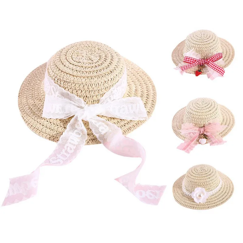 

Pet Dog Sun Hat Accessories Supplies Woven Straw Hat Cat Spring Summer Cats Pet Bowknot Hat Decoration sunhat Dropship