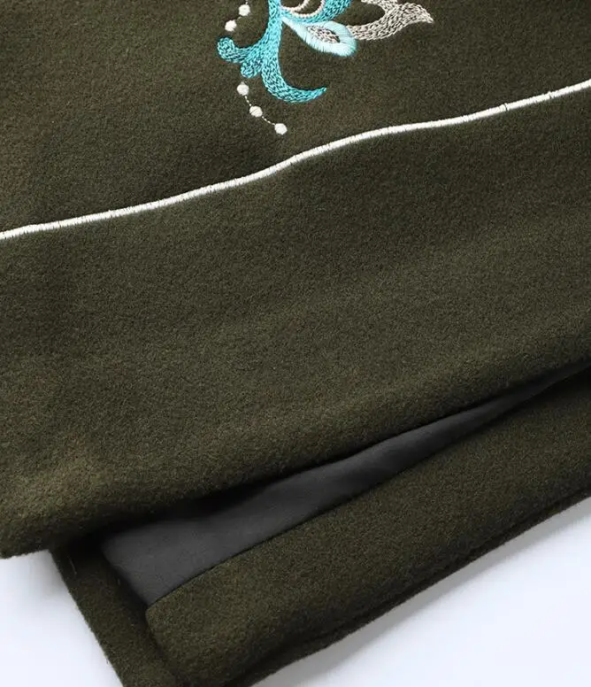 Осенне-зимнее пальто Инди вышивка в народном стиле Hanfu Element Button Ретро Элегантные средние и женские с длинной деталью пальто S-2XL