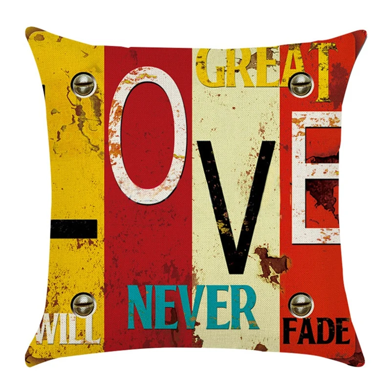 

6 PCS Vintage Mediterranean Retro Pillowcase Linen Pillow Cover Home Decor Square Cushion Cover Printing Pillow Case