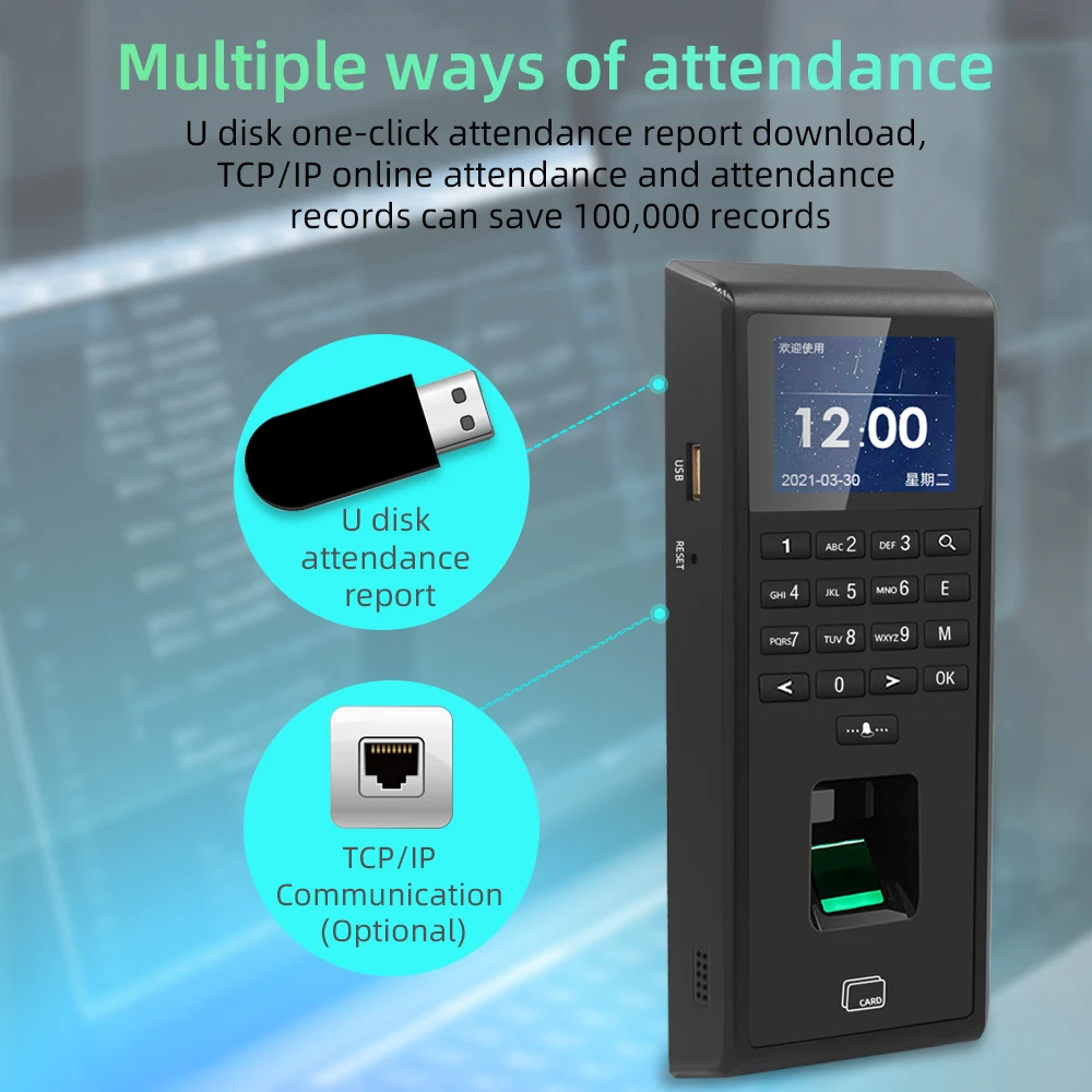 125khz 13 56mhz 1000 user biometric fingerprint access control keypad with time attendance for access control system tcpip free global shipping