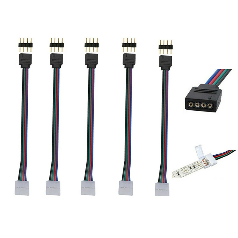 10 шт. RGB Светодиодная лента сварочный Бесплатный разъем 4 шпильки Женская головка