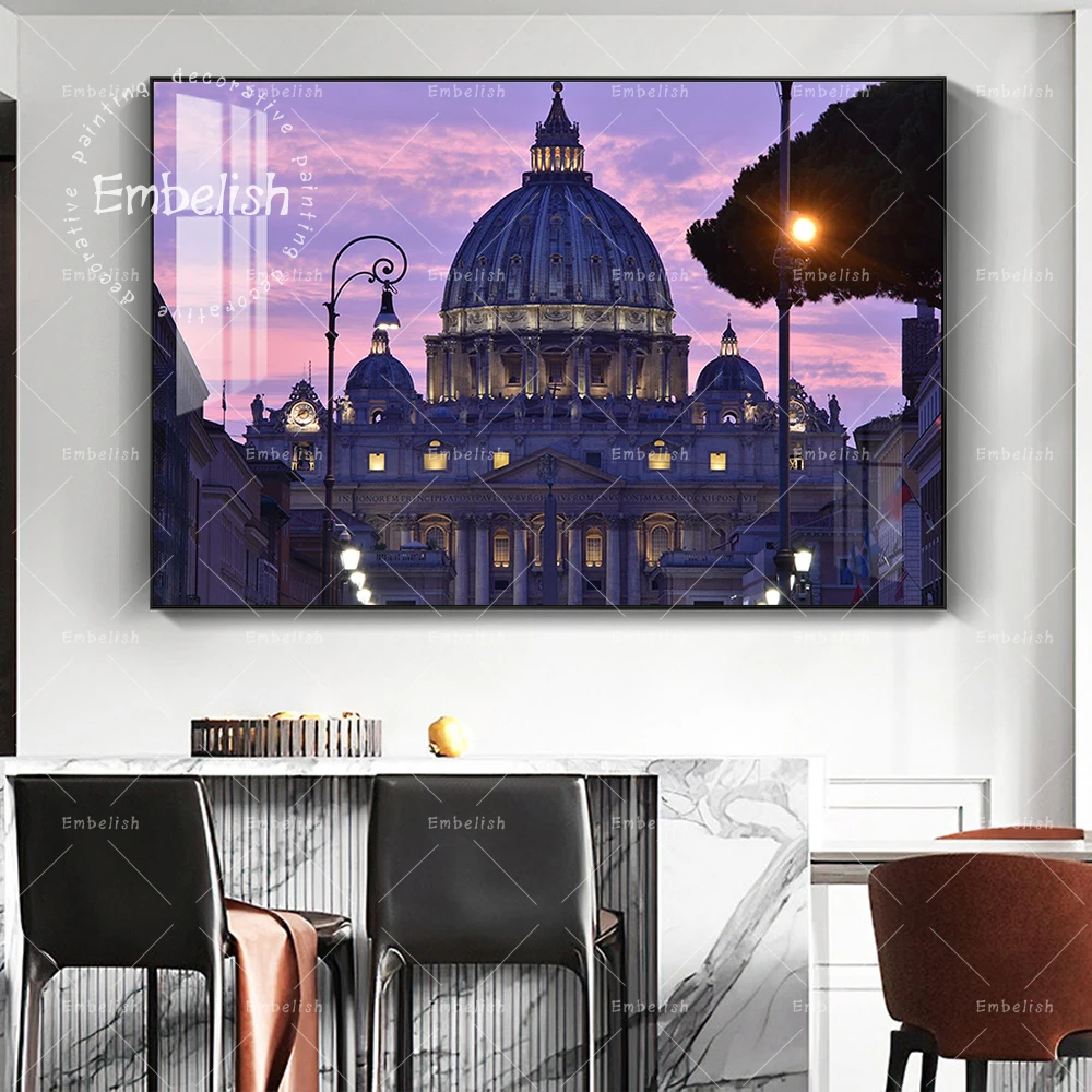 

1 Pieces Sunset Church HD Print On Canvas Oil Paintings Modern Home Decor Wall Art Pictures For Living Room Office Artworks