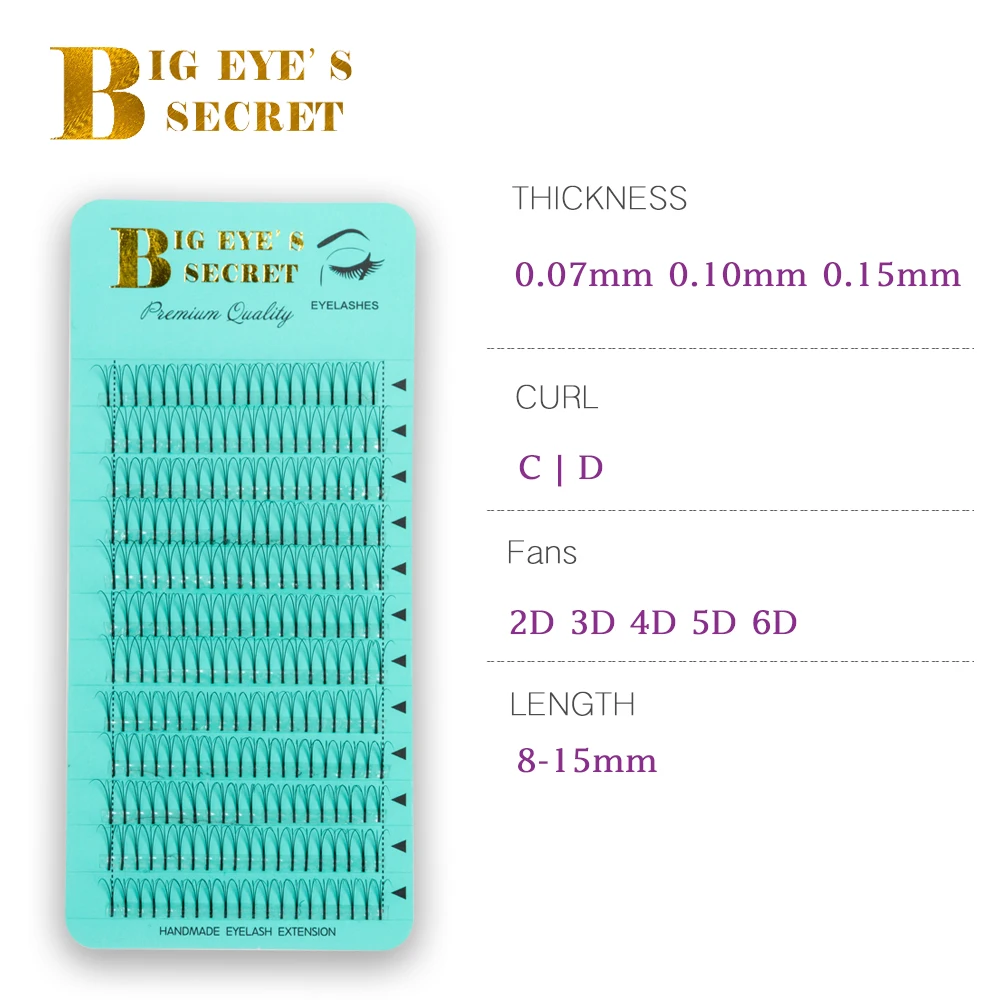 

BES 2D 3D 4D 5D 6D False Lashes Premade Russian Volume Fans Individual Faux Mink Premade Volume Fans False Eyelash Extensions