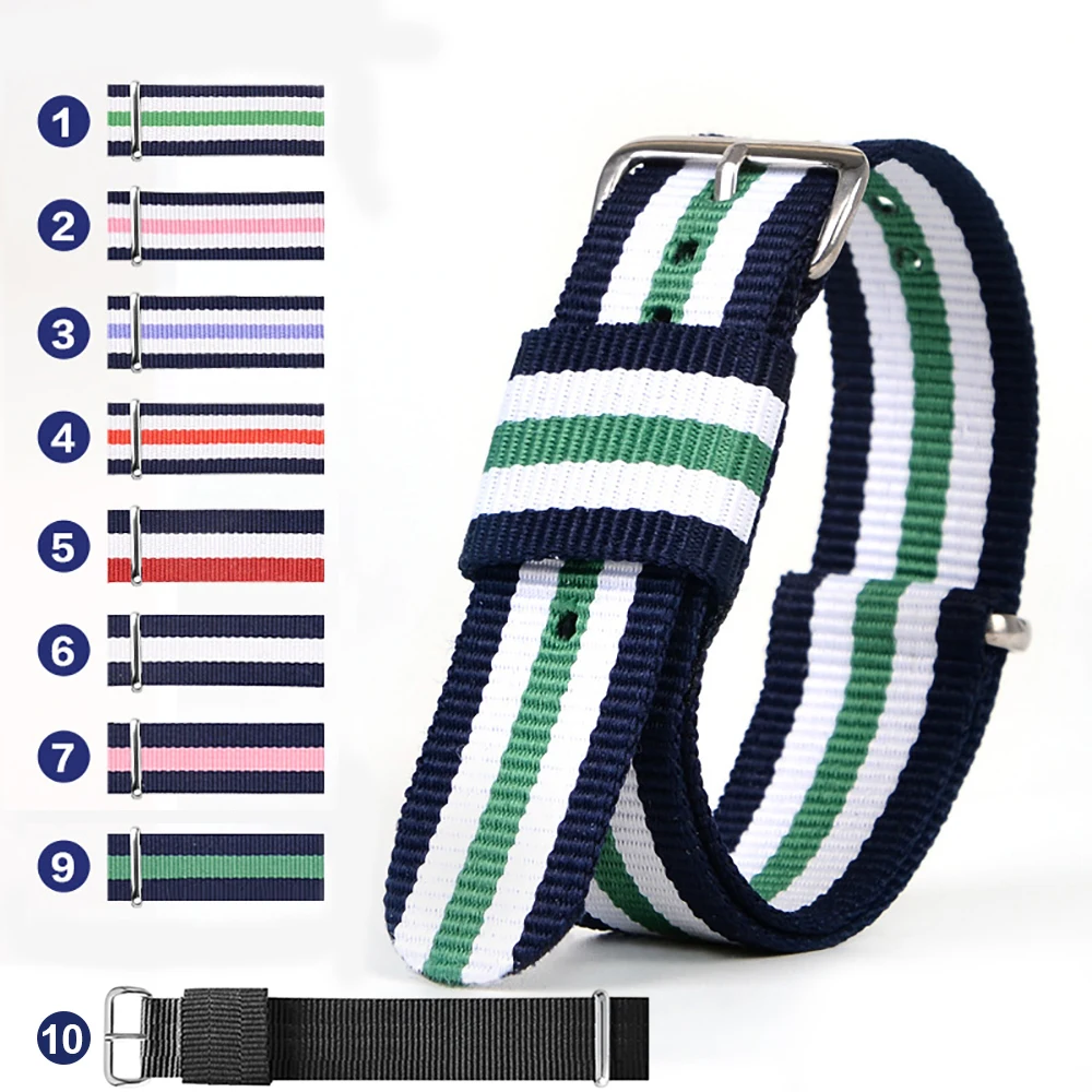 Ремешок для часов 18 мм 20 армейский спортивный бренд нейлоновая ткань смешанные