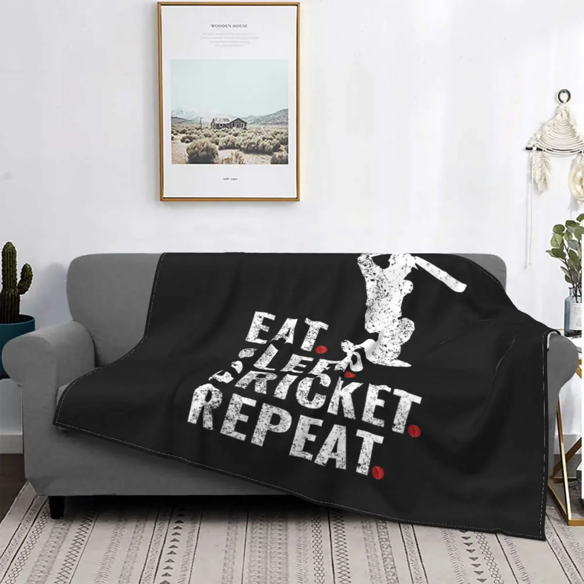 

Eat Sleep Cricket Repeat Blanket Bedspread Bed Plaid Plaid Baby Blanket Plaid Blanket Beach Towel Luxury