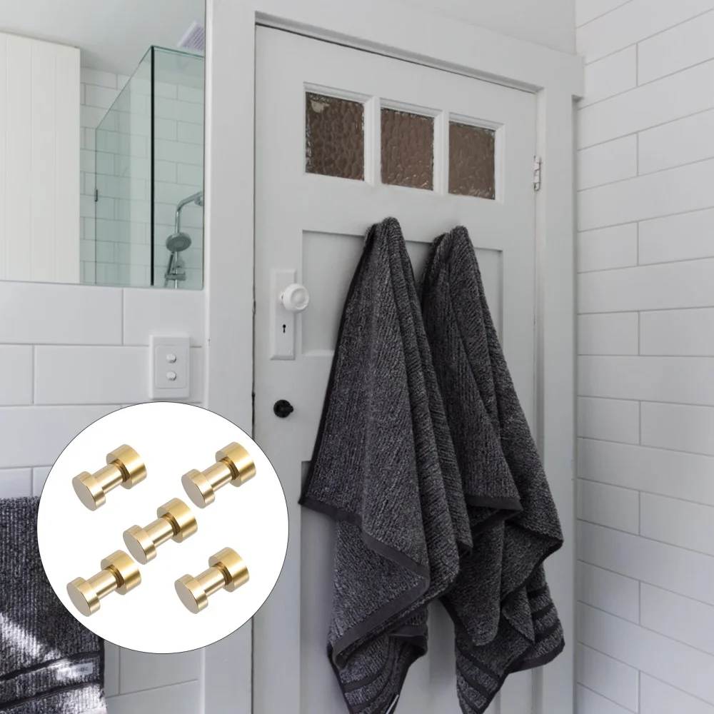

5pcs Self Adhesive Coat Hangers Heavy Duty Towel Hooks Bathroom Wall Hooks