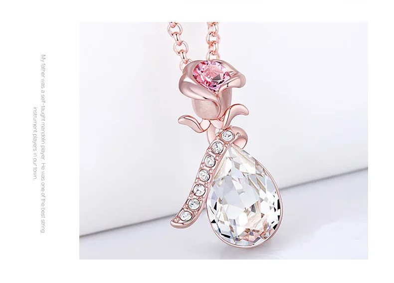 Ожерелье Warme Farben с кристаллами Swarovski для женщин, европейская Роза, Хрустальная подвеска, ожерелье, хорошее ювелирное изделие, колье
