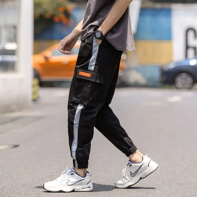 Брюки мужские камуфляжные до щиколотки джоггеры с карманами японские спортивные