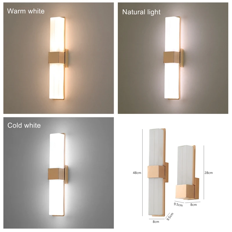 

Luxury Glass Wall Lamp Modern UP Down Outdoor Waterproof LED Wall Light Garden Porch Living room Decorative Sconce Fixture 7/14W