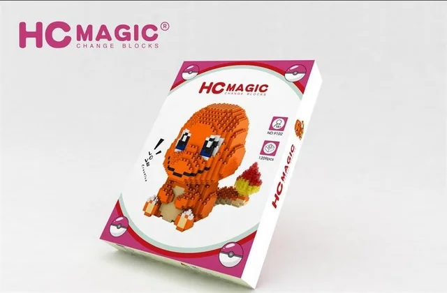 HC волшебный Алмаз строительные блоки игрушки мультфильм микро кирпичи чармандер аниме игрушка аукциона фигурки милые дети подарок на день рождения - Цвет: 9102Charmander box