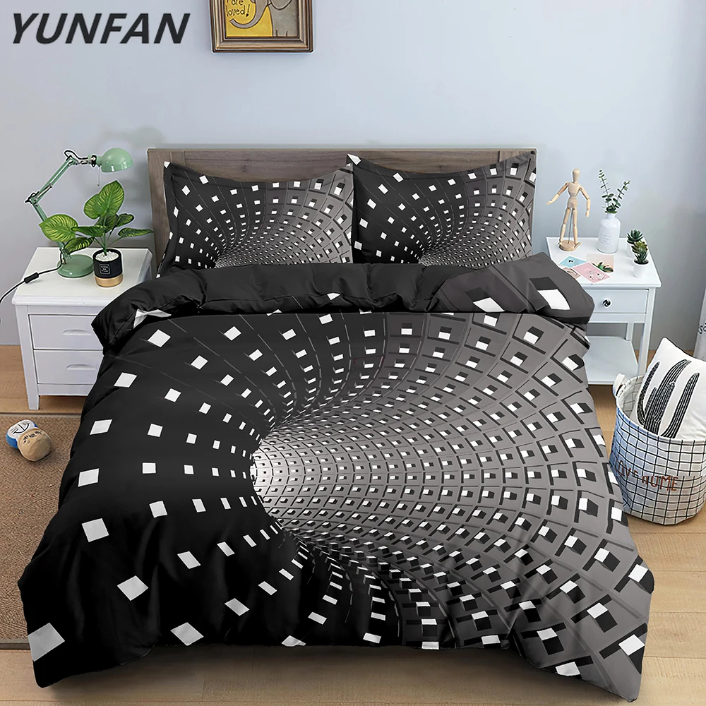 

Психоделический крутящийся комплект пододеяльников для детей и взрослых, фрактальное художественное одеяло, роскошный комплект постельно...