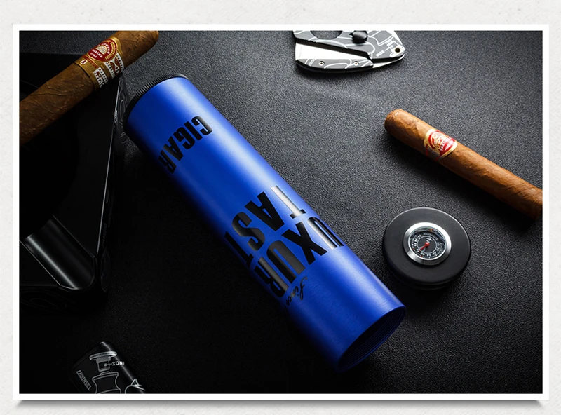 LUBINSKI труба металлическая для сигары путешествия Humidor коробка 3 трубки Чехол