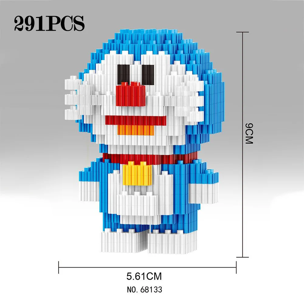 291pc Doraemon Строительные блоки, игрушки для детей, Super Mario Bros, алмазные мини-блоки, Doraemoned, супер герой, Narutoes, Звездные войны, Детский Рождественский подарок - Цвет: 291pc Doraemon