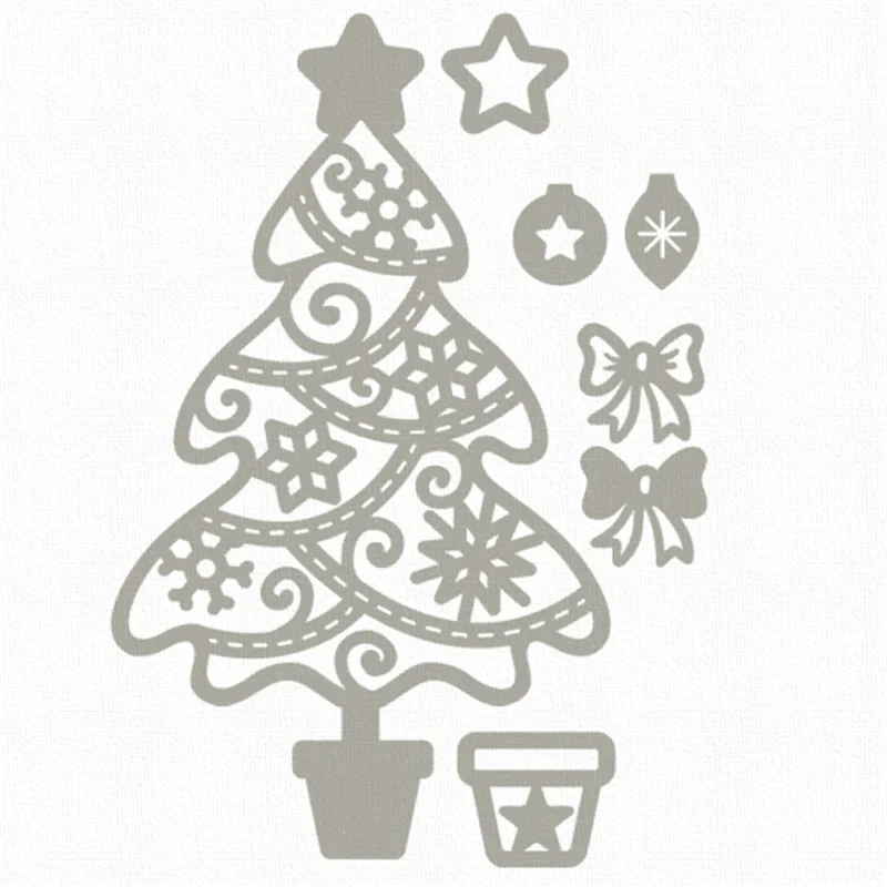 DiyArts Рождественская елка металла резки Скрапбукинг Ремесло штампы трафарет