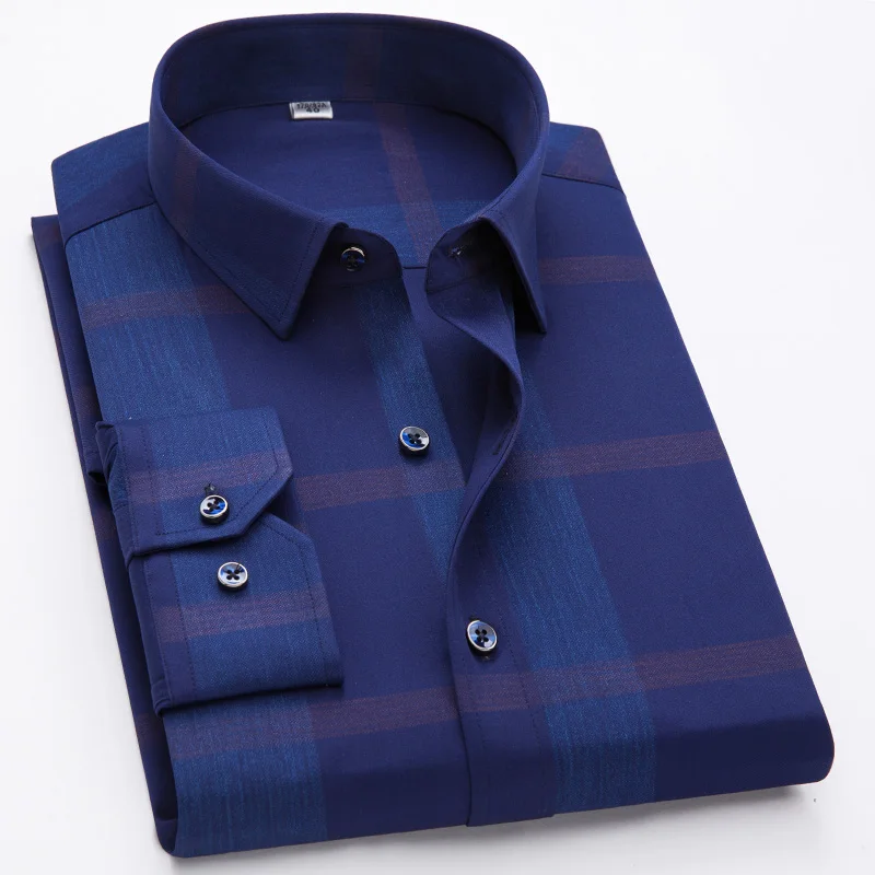 Рубашка мужская с длинным рукавом Повседневная Формальная Песочная блуза из 100%