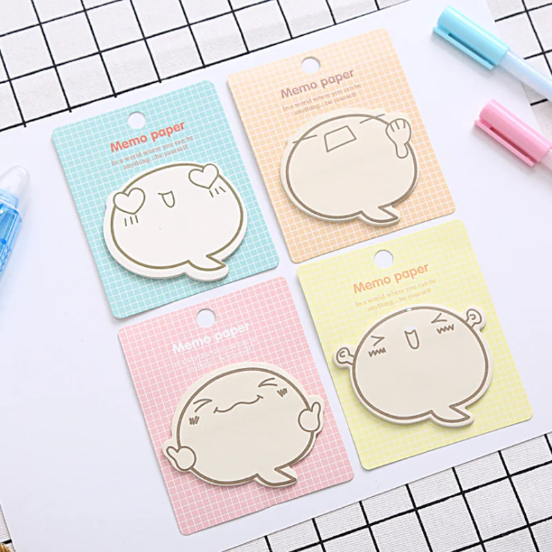 

2pc Kawaii Message Planner Sticky Notes Tearable Notepad Memo Pad Scrapbook Office School Supplies Stationery Notebooks Stickers