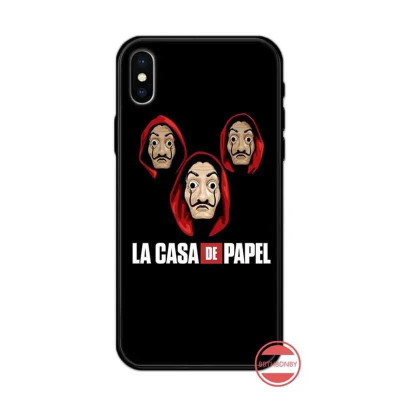 Бумажный дом грабителей США драма ТПУ черный чехол для телефона Корпус iphone 5 5s 5c se