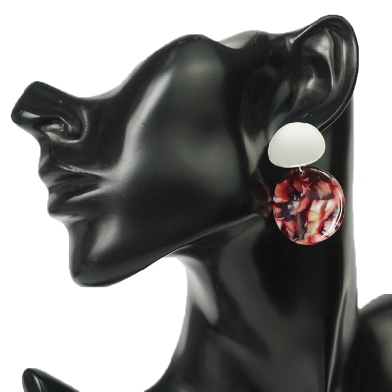 Женские леопардовые серьги Cpop круглые акриловые красного зеленого синего цвета с уксусной кислотой