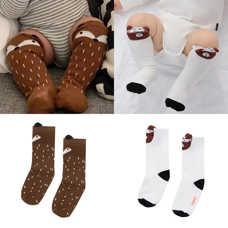 Alpacas and foxes Tinypers/2 пары милых детских носков унисекс с рисунком альпаки детские носки для малышей и мальчиков детские хлопковые носки с животными для малышей 0-3 лет - Цвет: Alpacas and foxes