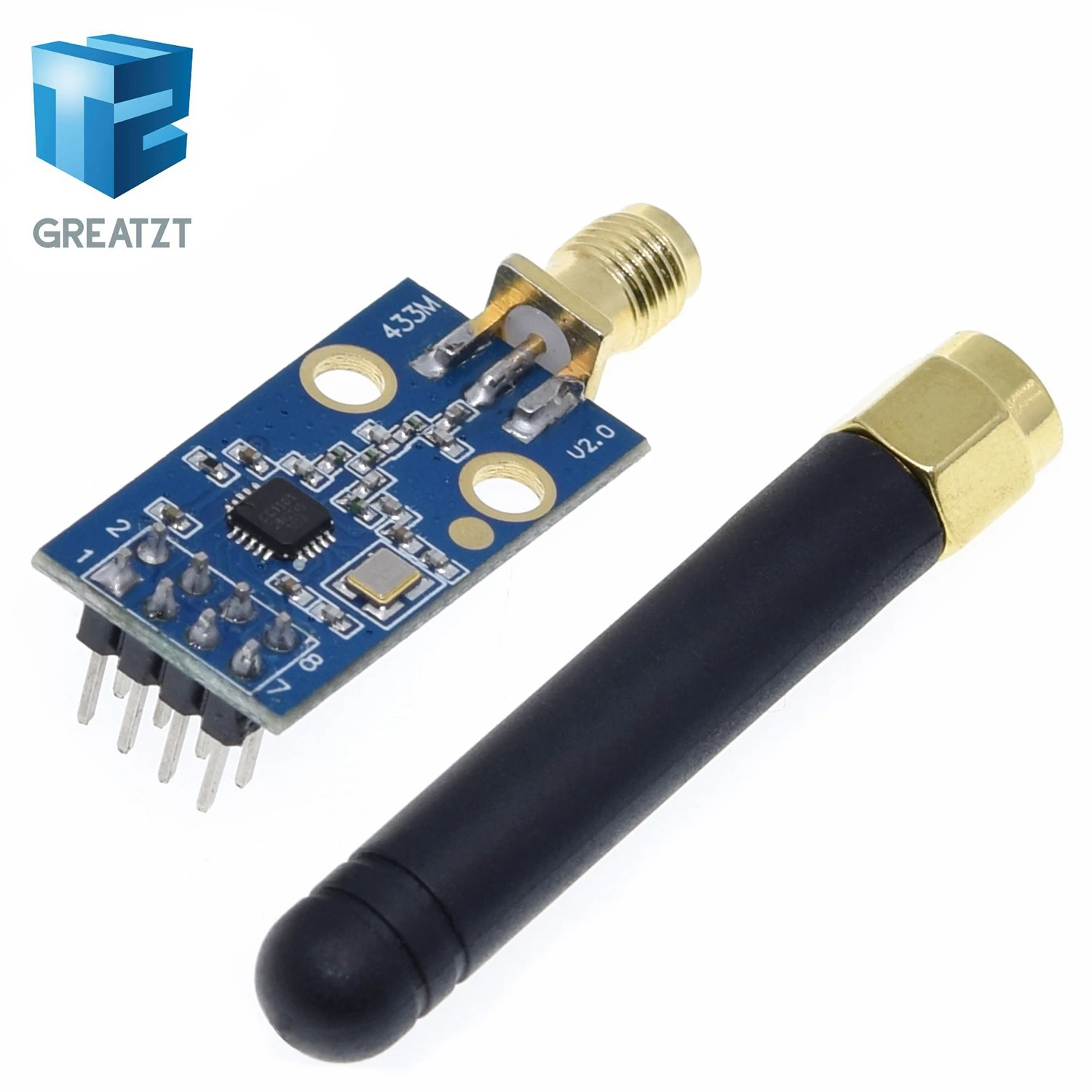 GREATZT CC1101 Беспроводной модуль с антенна SMA Беспроводной приемопередатчик модуль для Arduino 315/433/868/915 МГц