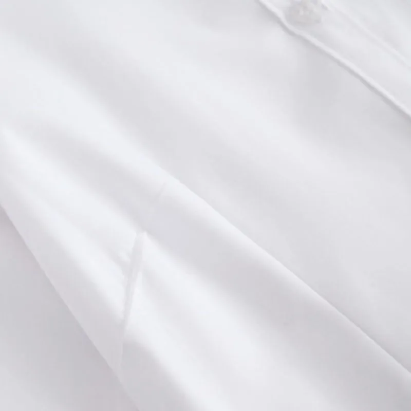 Женская офисная блузка с длинным рукавом однотонная белая рубашка большого