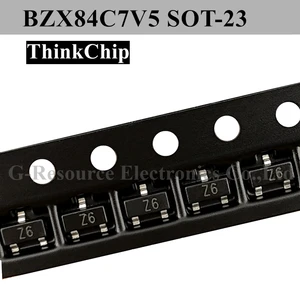 (100pcs) BZX84C7V5 SOT-23 SMD Voltage Stabilized Diode 7.5V (Marking Z6)