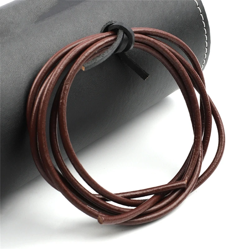 

4mm Genuine Round Leather Luggage Rope Thong Cord DIY Bracelet Findings Rope Braiding String Multifunction Manual Parts J60D