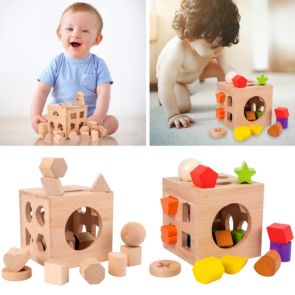 

Shape Recognition Sorter Puzzle Match Up Box Blocks Toys For Baby Toddler