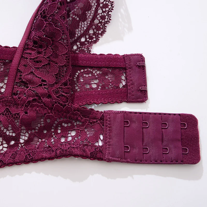 

French Sexy Lace Bra Set Beautiful Back No Steel Ring Bra Deep V Small Chest Gather Up Underwear Bra Lace