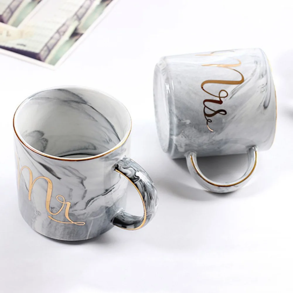 Mr. Mrs керамическая мраморная кружка кофейная чашка для чая молока завтрака