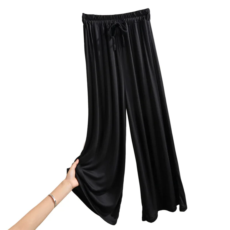Женские летние тонкие брюки свободные широкие из модала длиной до щиколотки