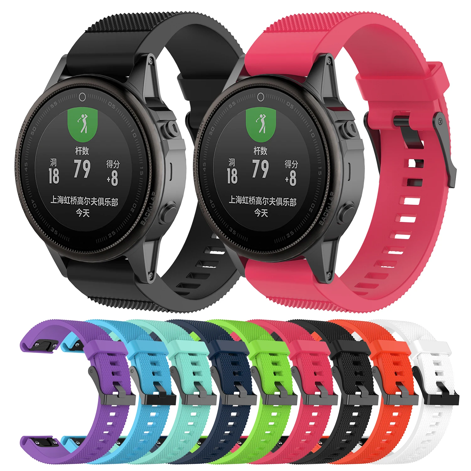 Ремешок для смарт часов сменный силиконовый ремешок Garmin Fenix 6s / 5S Plus 20 мм с