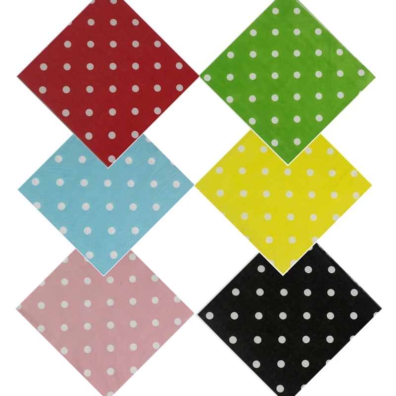 

120pcs Disposable 2PLY Paper Party Napkins Dot Design Vintage Wedding Birthday Party Napkins for Decorations Supplies 33X33CM