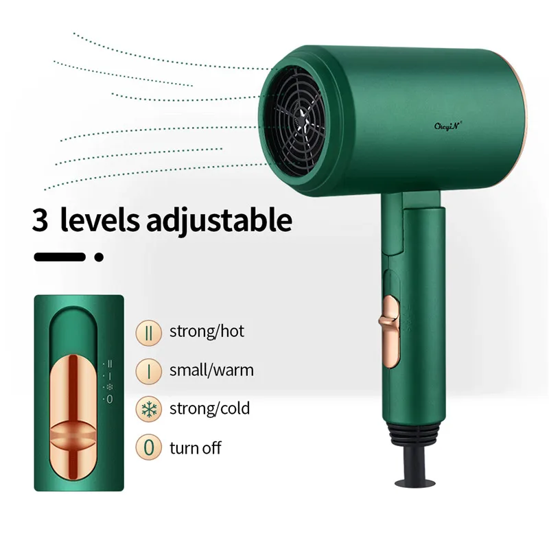 

Электрический Фен CkeyiN, портативный складной Профессиональный фен в форме молотка, синий светильник, сушилка с постоянной температурой 45