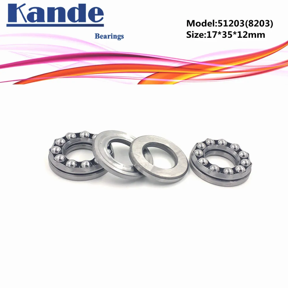 Kande 51203 8203 17x35x12 подшипник 4 шт плоский упорный шарикоподшипник Осевой Упорный |