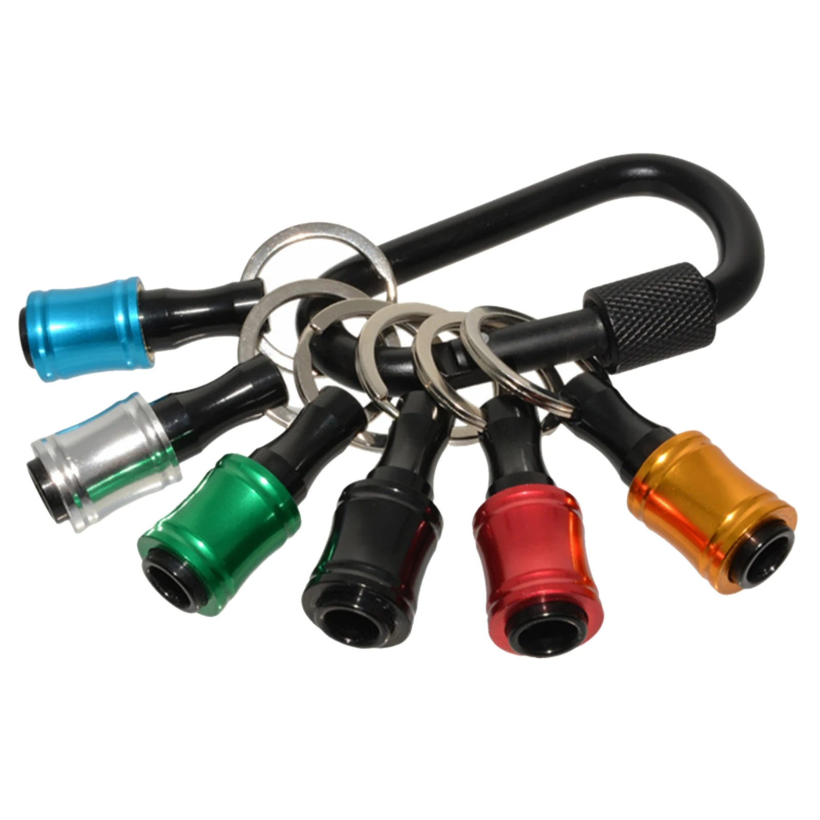 

6pcs Non Slip Screwdriver Bits Holder Set Smooth With Keychain Aluminum Alloy 1/4inch Hex Shank Accessories Drill Screw Adapter