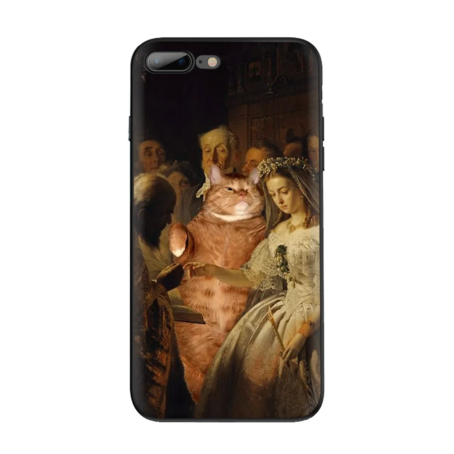 Чехол для iPhone 7 8 6 6s Plus 11 Pro XR X XS Max роскошный чехол известная картина Оранжевый кот