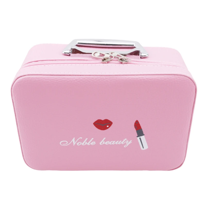 

2021New Fashion Pu Portable Cosmetic Case Makeup Bag Casual Square Lattice Women Storage Wash Bag Hot Sale