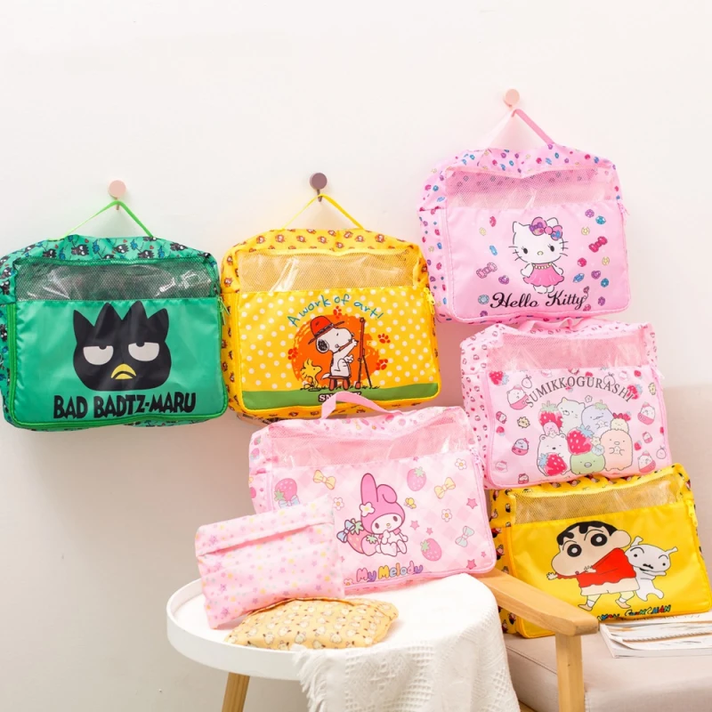 

28 см Kawaii Sanrioed BadBadtz-maru Mymelody Purin LittleTwinStars сумка для хранения одежды складная Портативная сумка для хранения