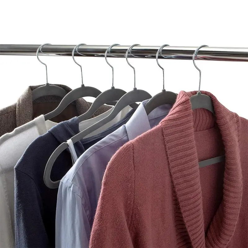 

50 pcs 44*23cm coat hanger Non-Slip Velvet Hangers For Jackets & Pants & Dress Clothes hangers Coats Hanger Organizer