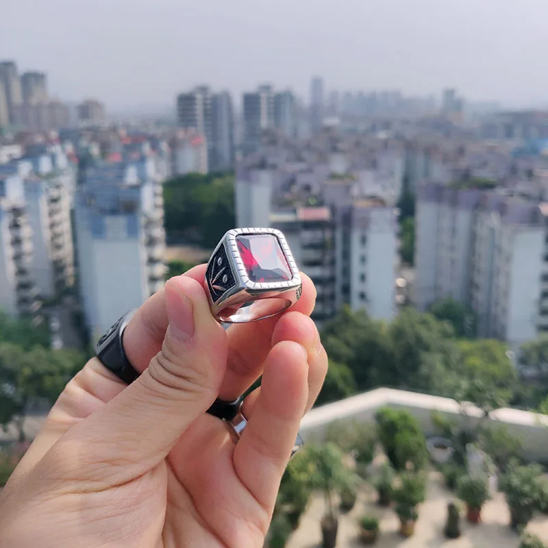 Сталь solider горячая Распродажа Нержавеющая сталь панк для мужчин огромный камень