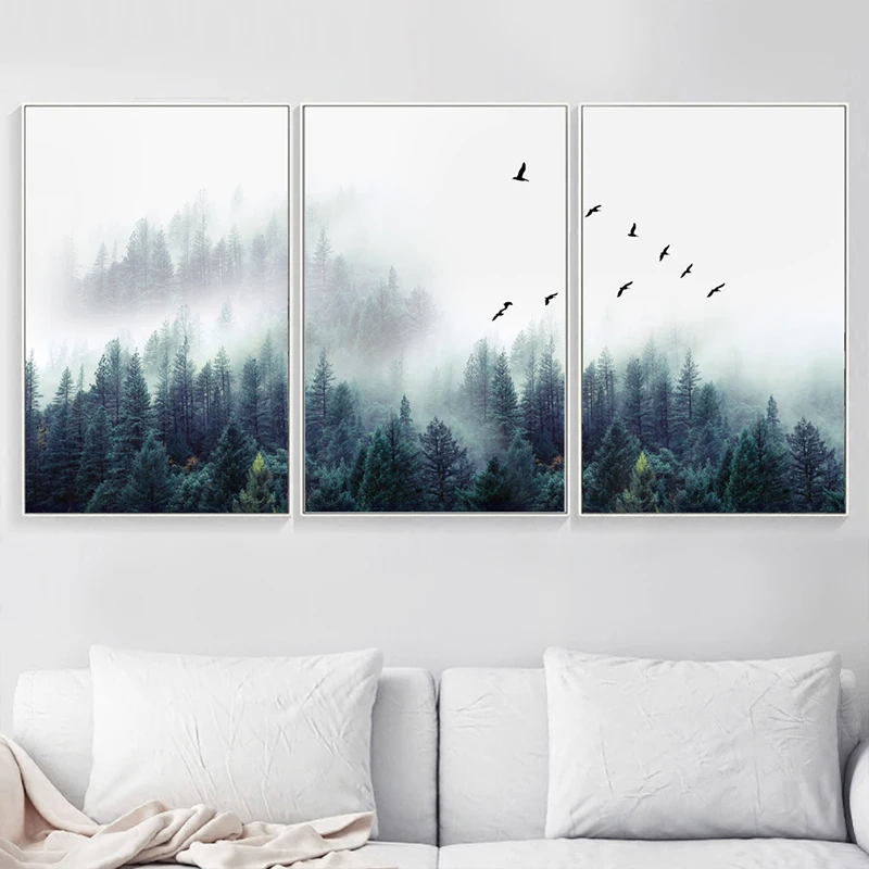 

Nordic Decoration Forest Lanscape Wall Art Canvas Poster and Print for Living Room Home Decor Canvas Painting Decorative Picture