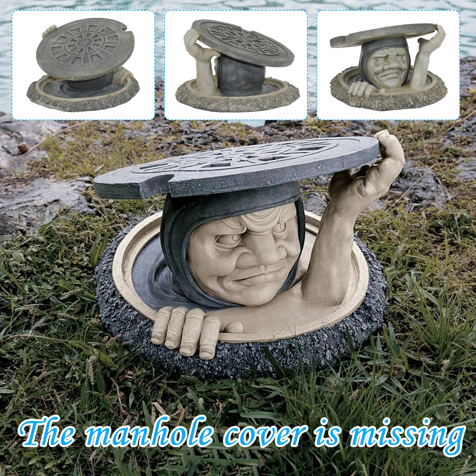 

Dweller Below Garden Statue Resin Sculpture Ornament Outdoor Decoration Two-tone Stone Finish Home Decor Garden Decoration