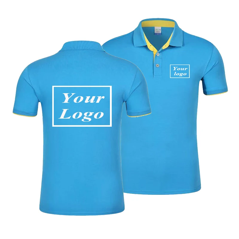 Рубашки поло унисекс Спортивная рубашка Чистый хлопок дышащий персональный