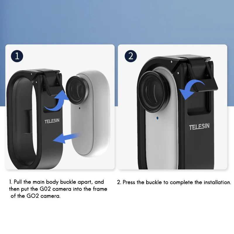 top telesin frame set for instar 360 go2 camera with tripod for selfie stick helmet chest strap backpack clip vlog shot free global shipping