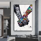 Любовь граффити искусство ручные плакаты и принты на холсте картина уличная Настенная картина для гостиной домашний Декор без рамки