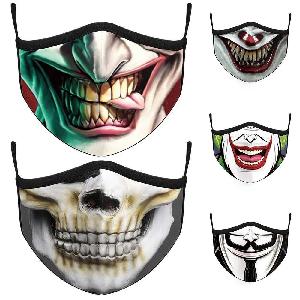 Ужас косплей на Хеллоуин смерти Джокер рот маски Для женщин унисекс уход за кожей