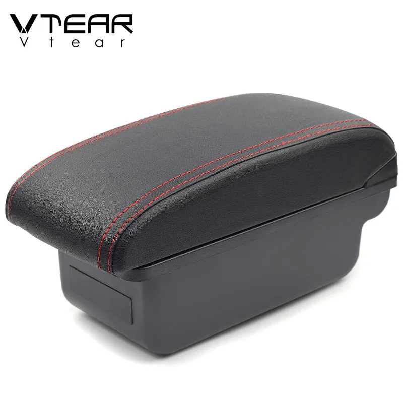 New red Vtear для Tata tiago автомобильный подлокотник кожаный подлокотник usb коробка для хранения аксессуары центральная консоль автомобильное украшение автомобиля-Стайлинг - Название цвета: New red